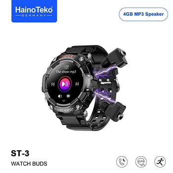 Haino Teko Germany ST3 AMOLED Watch Buds 4GB MP3 Speaker Voice Recorder - Original