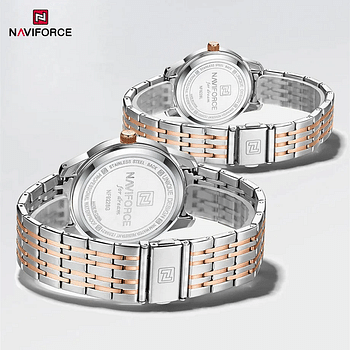 NAVIFORCE 9228 Original Casual Couple Watch Waterproof Calendar Luminous Fashion Elegant Quartz Wristwatch for Women Men Gift