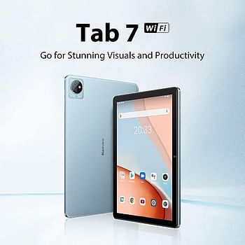 Blackview Tab 7 10.1 inch Android 12 Tablet HD+ IPS Display, Quad-core 3GB RAM+64GB ROM 1TB External SD Card 6580mAh Battery 5MP+2MP Dual Camera - Twilight Blue
