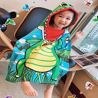UKR Kids Hooded towel 60 X 120 Size | Multicolor | Multi-designs Dinosaur