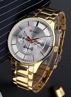 CURREN Men's Water Resistant Analog Wrist Watch 8282/ Gold