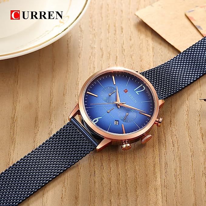 CURREN Men's Metal Analog Watch Set 8313