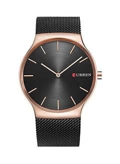 CURREN Men's Water Resistant Analog Watch 8256 Black Rose Gold