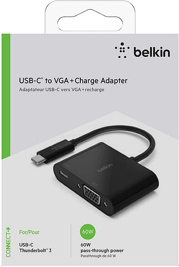 Belkin - USB-C to VGA 60W Power Delivery - Black