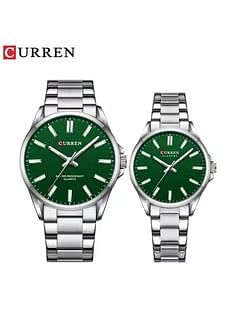 Curren 9090 Fashion Lovers Couple Handwatch غير القابل للصدأ حزام حركة كوارتز اليابانية ساعات تعيين مقاوم للماء