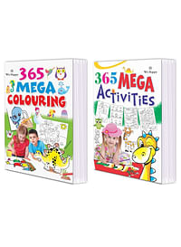 Pack of 2 We Happy 365 Mega Activities and Coloring Books  Educational and Fun Learning Activity for Kids with different Challenges Drawings and Enjoyable Games