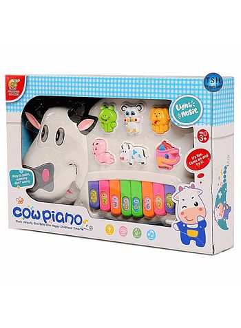 Cow Piano With 3 Modes Animal Sounds Flashing Lights and Wonderful Music Educational Toy