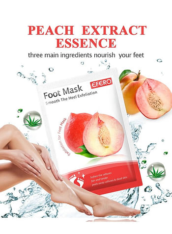 3 Pieces Foot Peeling and Exfoliating Mask, Dead Skin Removing Sock - Avocado, Orange, Peach