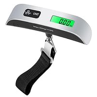 Digital Luggage Scale, Portable Handheld Baggage Electronic Scale, Suitcase Scale with Temperature Sensor and 110 Pound Capacity Hanging Luggage Weight Scale for Travel - Battery Included