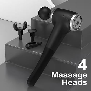 PL-629 Massage Gun Mini Button vibration Deep Muscle Body Fascia Guns For Body And Neck Vibrator Fitness Massager - Black