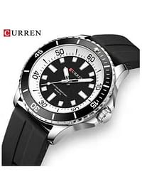 CURREN Men's 8448 Water Resistant Rubber Watch...