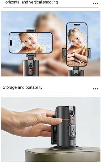 P02 AI Intelligent 360 Auto Face Tracking Smart Rotation Desktop Selfie Gimbal Stabiliser for Smartphone