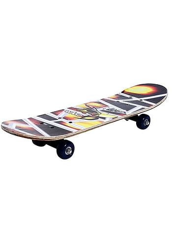 43 CM Wooden Skateboard for Kids 7 Layer Maple Wood Smooth Wheels Outdoor Sports Games Comes in Assorted Colors and Designs - Sting Black & Yellow