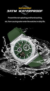 NAVIFORCE New Arrival 2023 NF9216T Casual Sport Men's Watch Digital Alarm Man Clock Durable Silicone Waterproof Luminous Men Quartz Wristwatches -S/GN/GN