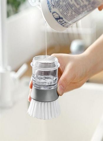 Automatic liquid pot washing brush artifact household kitchen cleaning brush cleaning pots and bowls smoking brush - Grey