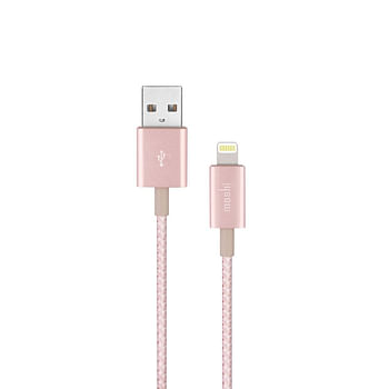 Moshi - Integra USB-A Charge/Sync Cable With Lightning Connector - Golden Rose