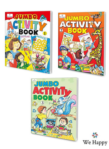 Pack of 3 We Happy Jumbo Activity Books Educational and Fun Learning Activities for Kids with different Challenges and Enjoyable Games