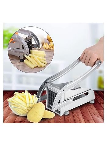 Stainless Steel Potato Cutter French Fry Cutter Veg Slicer Potato Chipper Home Kitchen Tool for Vegetable Fruit (Multicolor)