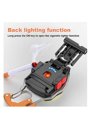 We Happy Survival Travelling Tool with LED Flash Light Cutter Lighter Hammer Screw Driver Opener Keychain Camping and  Hiking Accessories
