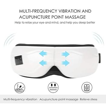 Rechargeable Eye Massager with Heating Air Pressure Vibration Vision Care Device for Dry Eye Relax Eye Vision Dark Circles Stress Relief
