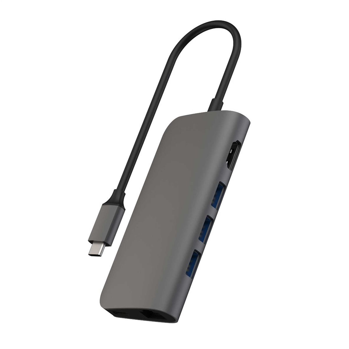 ADDICTED 8 Hub USB-C 2.0, 3x Usb 3.0, Micro SD, SD, 4K HDMI and Ethernet - Grey