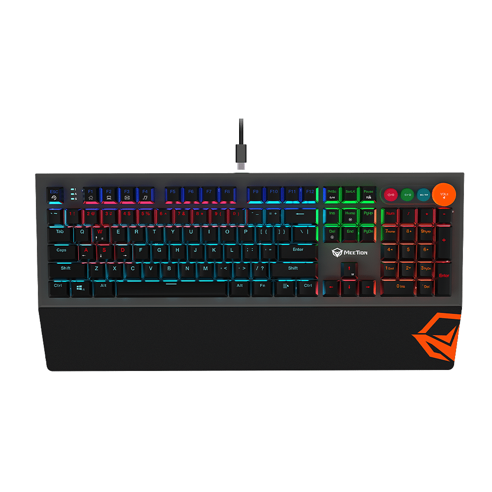 Meetion CableMK500 Detachable Palmrest RGB Mechanical Gaming Keyboard with Type C