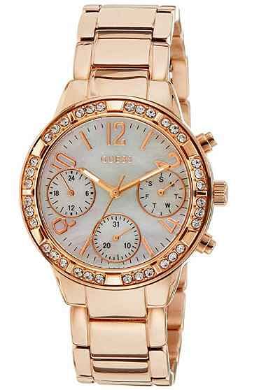 Guess Casual Watch Analog Display Japanese Quartz For Women W0546L3, Rose Gold Band