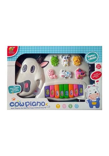 Cow Piano With 3 Modes Animal Sounds Flashing Lights & Wonderful Music Educational Toy