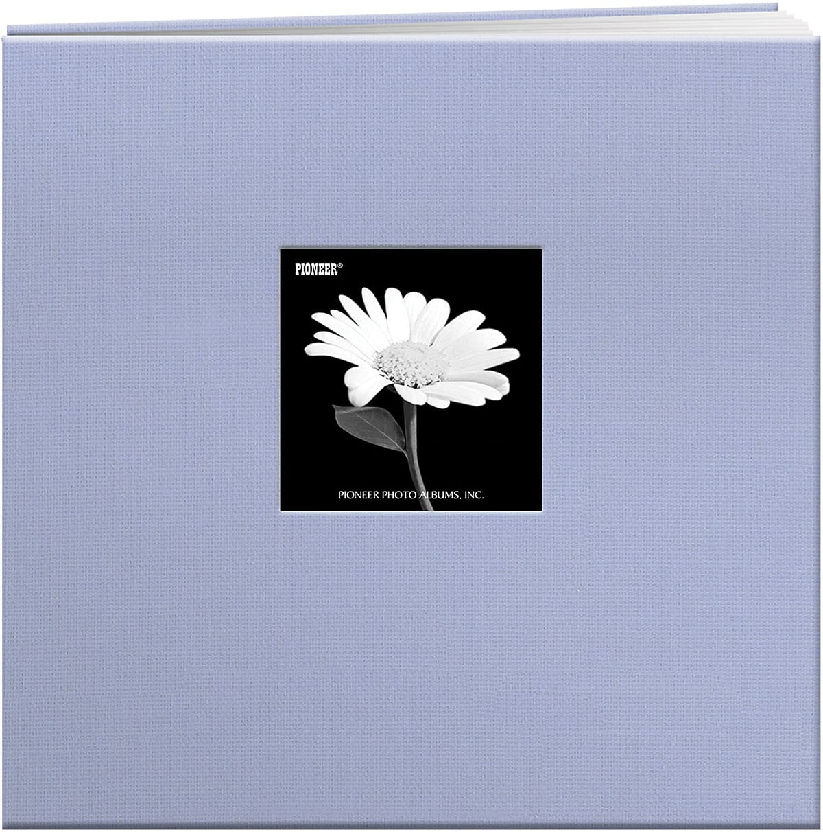 Pioneer MB-10CBFBBLU 12 Inch by 12 Inch Postbound Fabric Frame Cover Memory Book, Heavenly Blue