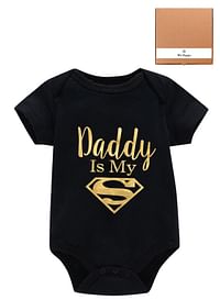Daddy is my Super Baby Bodysuit Cute Romper Birthday Costume Dress- 9 to 12 months