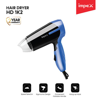 Impex HD 1K2 700W Hair Dryer with Speed Selector & Cool Shot Function