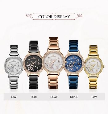 Naviforce NF5016 New Women Luxury Watches Creative Steel Women's Bracelet Watches Female Waterproof Clock Relogio Feminino Silver