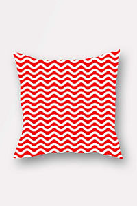 Bonamaison Decorative Throw Pillow Cover, Red/White, 45 x 45 cm, BNMYST1402