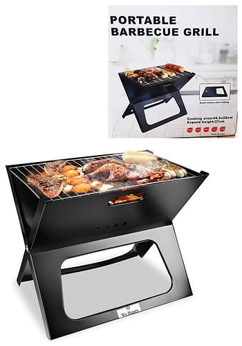 We Happy Portable Outdoor Barbecue X Type Charcoal Grill | Foldable & Easy to Use