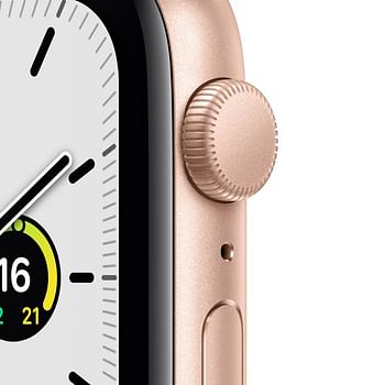 Apple Watch SE 44mm Smart Watch & Health Tracker Gold Aluminum Case with Sport Band Gold