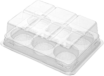 Thermo Tek Clear Plastic Pastry Box - with Lid, Half-Dozen - 6" x 4 1/2" x 2" - 100ct Box - Restaurantware