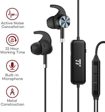 TaoTronics Active Noise Cancelling Headphones Wires Earphones In Ear Corded