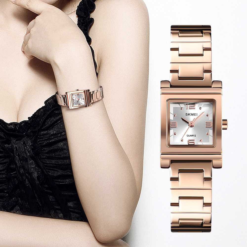 Skmei 1388 Quartz Ladies Watch Waterproof Women Bracelet  Stainless Steel -Rose Gold