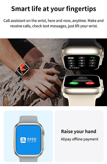 Z59 Ultra Smart Watch Series 8 Wireless Charger Calls Health / Sport Tracker Bluetooth Smartwatch Orange