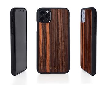 IPHONE CASE - WOOD WITH PLASTIC BASE - EBONY - FOR IPHONE 11