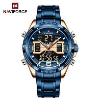 NAVIFORCE NF9201 Men Sport Military Luminous Digital Quartz Luxury Gold 3ATM Waterproof Wrist watch BE/RG