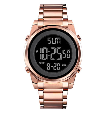 SKMEI 1611 Men Digital Watch Fashion Sports Stainless Steel Waterproof Wristwatches For Men - Rose Gold