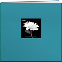 Pioneer 12-Inch by 12-Inch Book Cloth Cover Postbound Album with Window, Turquoise Blue