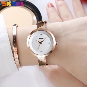 skmei 1390 Top Brand Outdoor Sports Watch Fashion Trendy Quartz Watch 30m Waterproof Casual Women Wrist Watch Gold /RG Gold