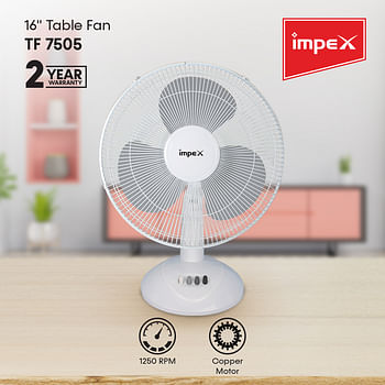 Impex TF 7505 50W Table Fan with 180 Degree Oscillation