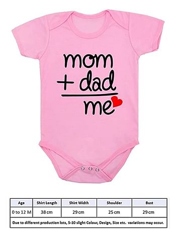 Mom Dad Me Baby Romper Funny Cute Infant Bodysuit Birthday Costume - Pink - 9 to 12 months