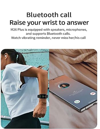Smárt Watches - Original M26 Plus Smárt Watch 1.77inch Bluetooth Call Wireless Chárging Dial IP67 Waterproof Music Smártwatch Series 6 (PINK)