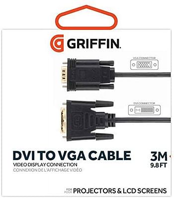 Griffin DVI to VGA Cable 3 Metre - Black