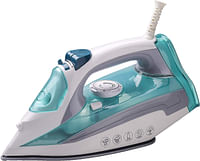 Impex  2000W Electric Steam Iron Box with 360 Degree plaint swivel cord Water Spray Ceramic Coated Sole Plate Over heat Protection with Temperature Settings, White & Blue