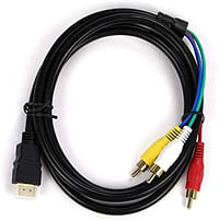 HDMI Male to 3-RCA Male Audio Converter Video Component Cable For HDTV Black color